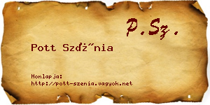 Pott Szénia névjegykártya